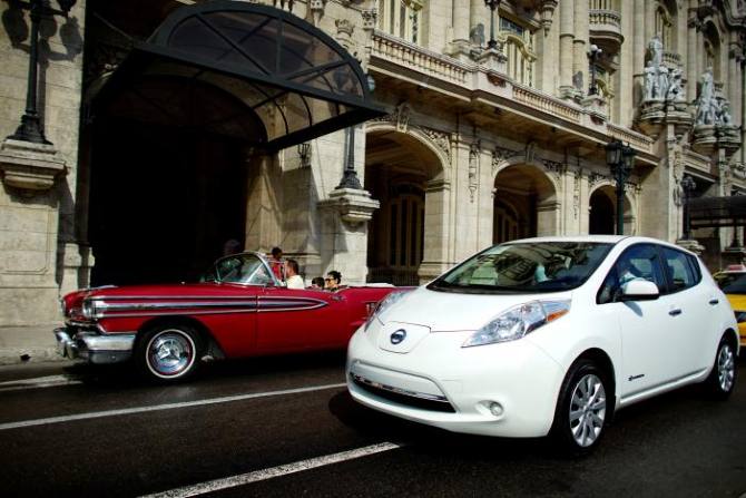 Cuba,gas shortage.electric car,Miami,Cuba,Nissan leaf,embargo