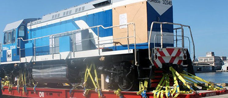 Llegan a Cuba siete nuevas locomotoras fabricadas en Rusia