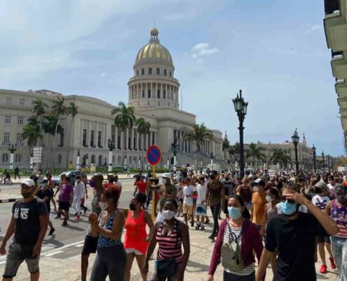 Thousands of protesters take to the streets in Cuba