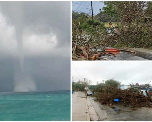Tromba marina toca tierra y se convierte en tornado en la playa de Guanabo, al este de La Habana