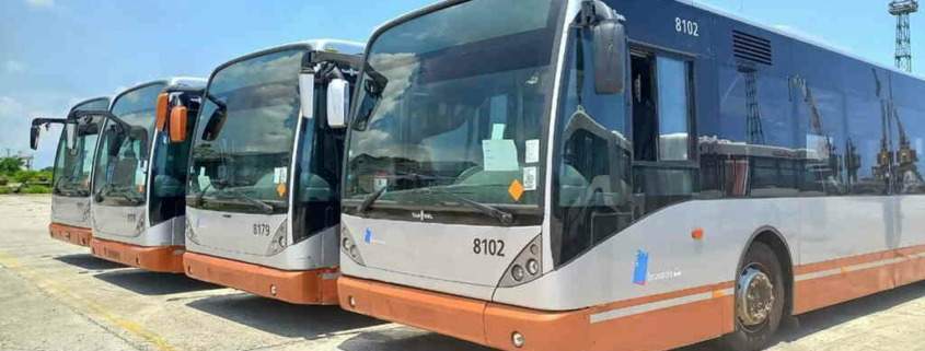 Llegan a Cuba 29 autobuses donados por Bélgica