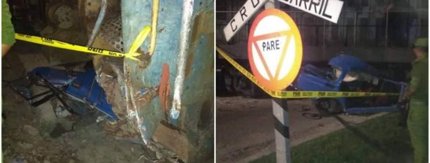 Dos cubanos fallecidos en choque de un tren con un auto en La Habana
