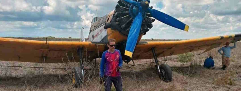 Un avión de la agricultura sufre un accidente