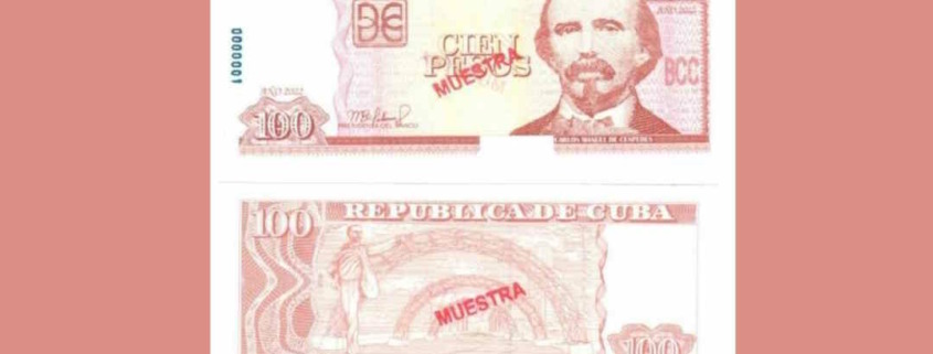 Circula un nuevo billete de 100 pesos cubanos