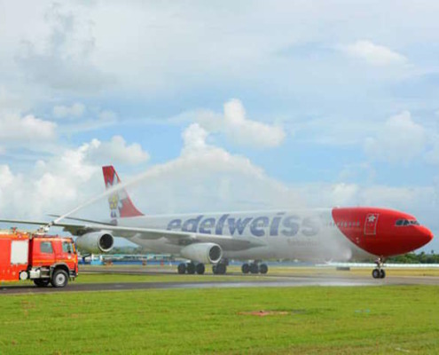 Swiss airline Edelweiss inaugural flight to Havana arrived