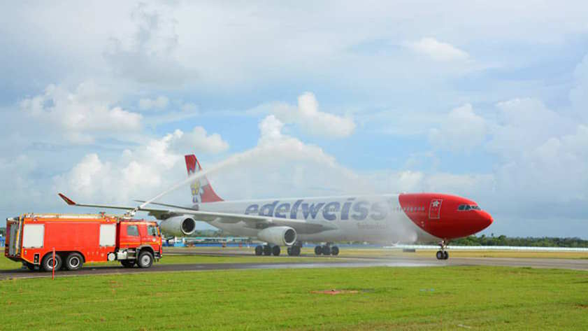 Arrivée du vol inaugural de Swiss Airlines Edelweiss à La Havane