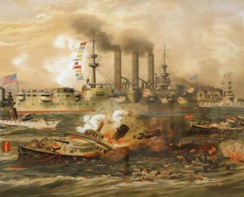La bataille navale de l'amiral Cervera à Santiago de Cuba