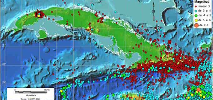 Situación sísmica anómala en la parte nororiental de Cuba