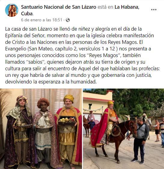 The Three Wise Men arrived at the Sanctuary of San Lázaro in Havana
