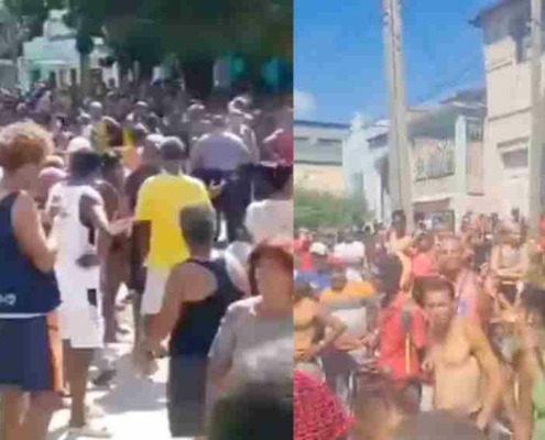 Multitudinaria protesta en las calles de Santiago de Cuba contra la escasez y las penurias