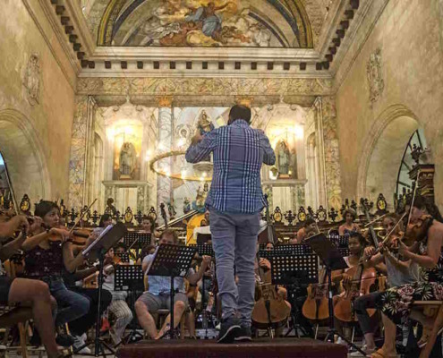 Con Brahms, en la Catedral de La Habana